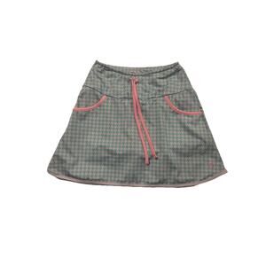 SET Active Houndstooth Tennis Skort Built In Shorts Pink Trim Size 16 XS S